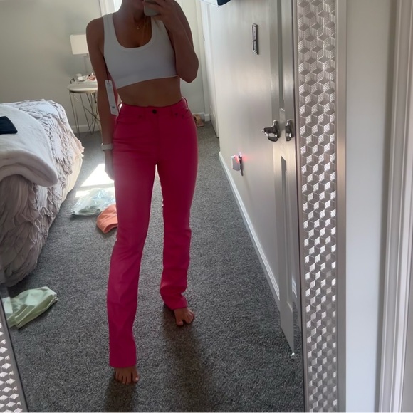 AFRM Heston Faux Leather Straight Leg Pants - Picture 13 of 16